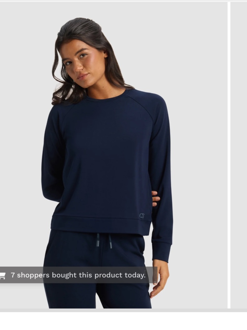 Cozy Earth Women's Brushed Bamboo Pullover Crew | navy. NWOT